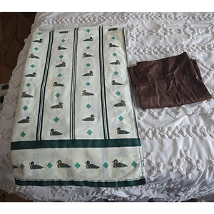 Lot of 2 Vtg Cannon Duck Hunting Sheet Set Flat Sheet & Pillowcase Twin Size